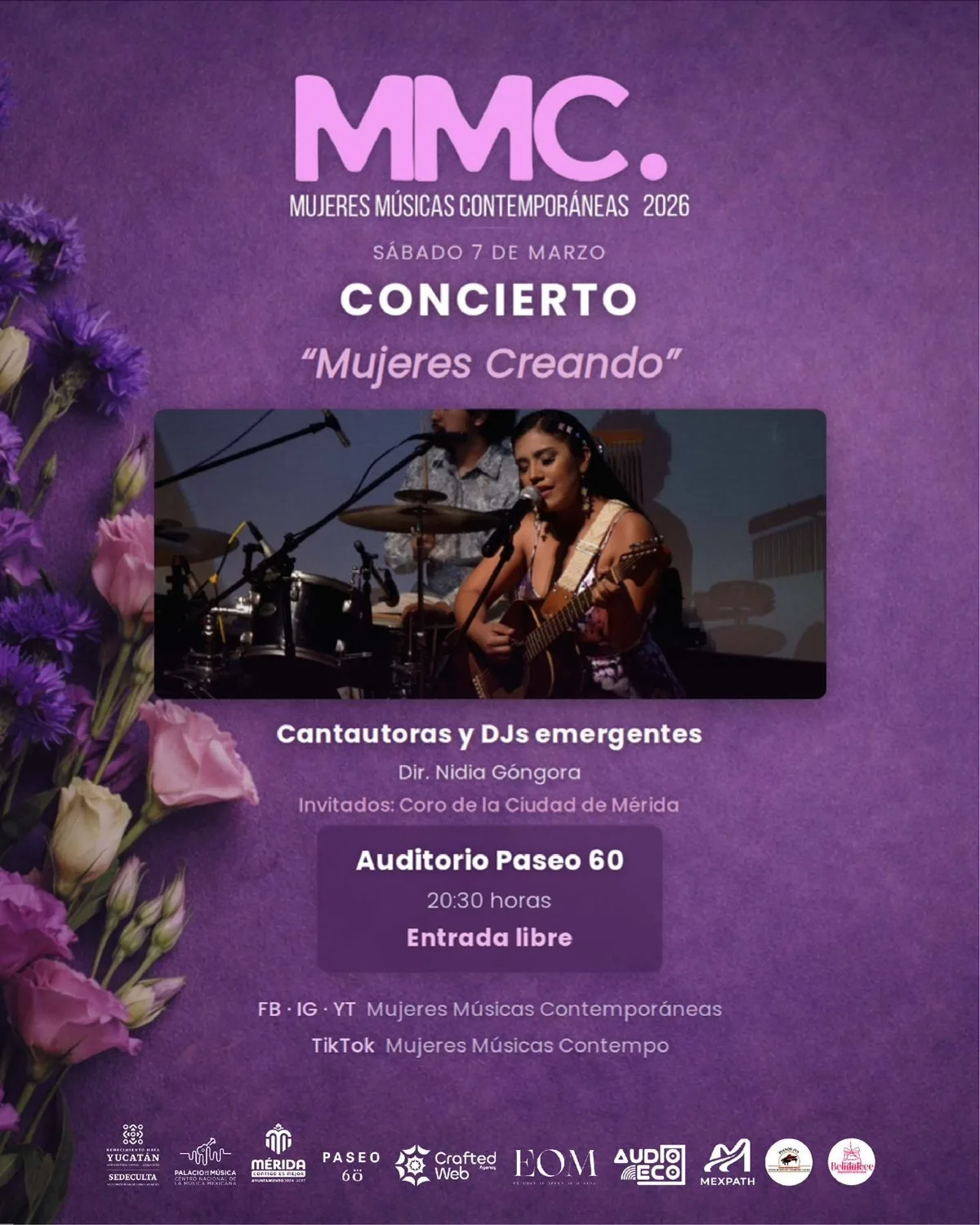 Cartel Mujeres Creando — Cantautoras y DJs emergentes